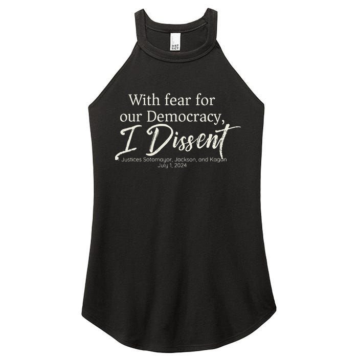 With Fear For Our Democracy I Dissent Scotus Immunity Case Women's Perfect Tri Rocker Tank