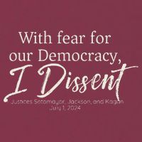 With Fear For Our Democracy I Dissent Scotus Immunity Case 16oz Travel Tumbler