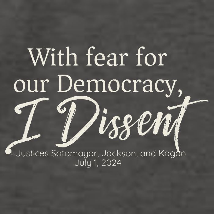 With Fear For Our Democracy I Dissent Scotus Immunity Case Vector Backpack