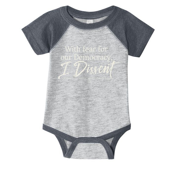 With Fear For Our Democracy I Dissent Scotus Immunity Case Infant Baby Jersey Bodysuit