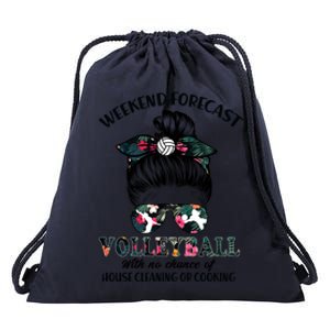 Weekend Forecastfunny Giftvolleyball No Chance House Cleaning Or Cook Gift Drawstring Bag