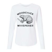 Woodchuck Funny Groundhog With Chainsaw Apparel Womens Cotton Relaxed Long Sleeve T-Shirt