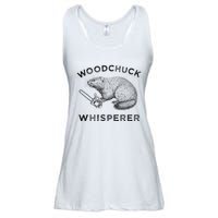 Woodchuck Funny Groundhog With Chainsaw Apparel Ladies Essential Flowy Tank