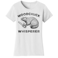 Woodchuck Funny Groundhog With Chainsaw Apparel Women's T-Shirt