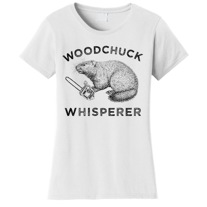 Woodchuck Funny Groundhog With Chainsaw Apparel Women's T-Shirt