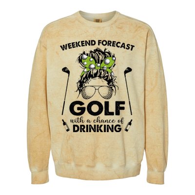 Weekend forecast golf with a chance of drinking Colorblast Crewneck Sweatshirt