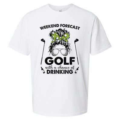 Weekend forecast golf with a chance of drinking Sueded Cloud Jersey T-Shirt