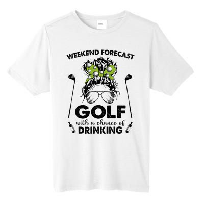 Weekend forecast golf with a chance of drinking Tall Fusion ChromaSoft Performance T-Shirt