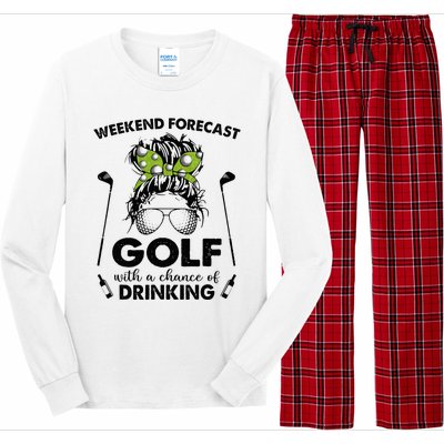 Weekend forecast golf with a chance of drinking Long Sleeve Pajama Set