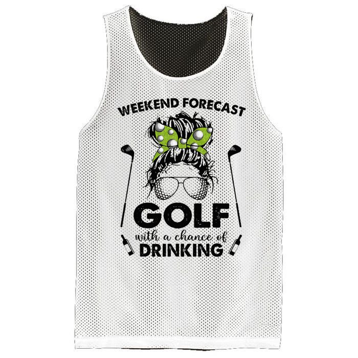 Weekend forecast golf with a chance of drinking Mesh Reversible Basketball Jersey Tank