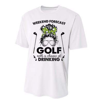 Weekend forecast golf with a chance of drinking Performance Sprint T-Shirt