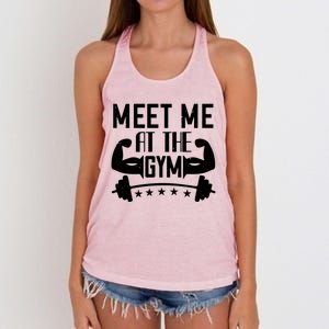 Workout Funny Gift Meet Me At The Gym Gift Women's Knotted Racerback Tank