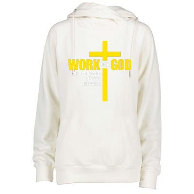 Work For God The Retirement Benefits Are Great Womens Funnel Neck Pullover Hood