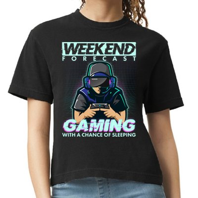 Weekend Forecast Gaming With A Chance Of Sleeping Comfort Colors Boxy T-Shirt