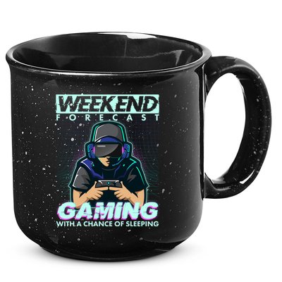 Weekend Forecast Gaming With A Chance Of Sleeping 15oz Campfire Ceramic Mug