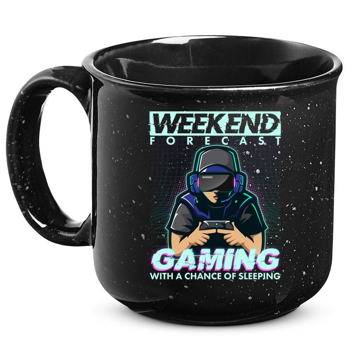 Weekend Forecast Gaming With A Chance Of Sleeping 15oz Campfire Ceramic Mug