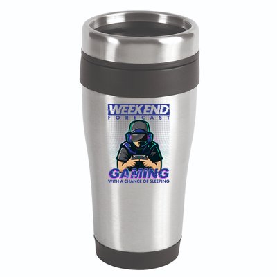 Weekend Forecast Gaming With A Chance Of Sleeping 16oz Travel Tumbler