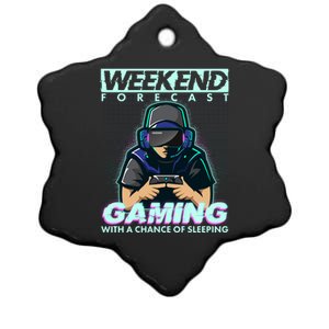 Weekend Forecast Gaming With A Chance Of Sleeping Ceramic Star Ornament