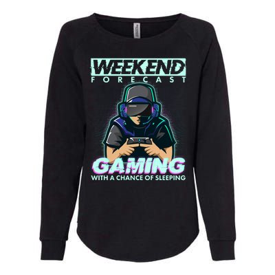 Weekend Forecast Gaming With A Chance Of Sleeping Womens California Wash Sweatshirt