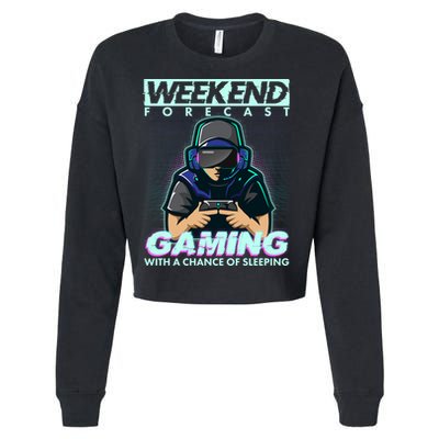 Weekend Forecast Gaming With A Chance Of Sleeping Cropped Pullover Crew