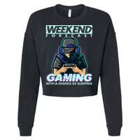 Weekend Forecast Gaming With A Chance Of Sleeping Cropped Pullover Crew