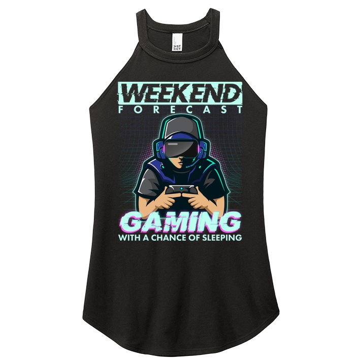 Weekend Forecast Gaming With A Chance Of Sleeping Women's Perfect Tri Rocker Tank