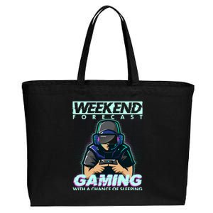 Weekend Forecast Gaming With A Chance Of Sleeping Cotton Canvas Jumbo Tote