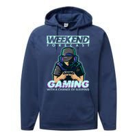 Weekend Forecast Gaming With A Chance Of Sleeping Performance Fleece Hoodie