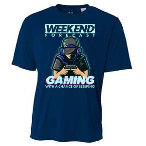 Weekend Forecast Gaming With A Chance Of Sleeping Cooling Performance Crew T-Shirt