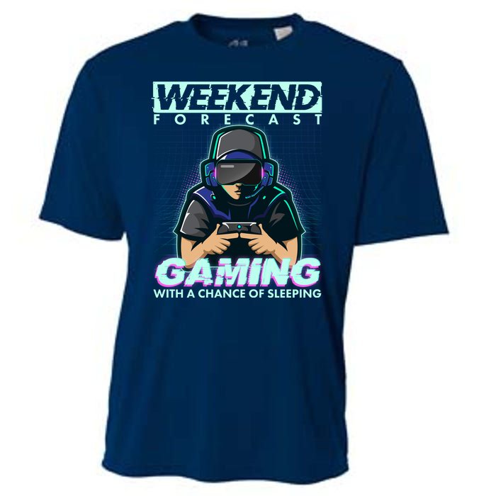 Weekend Forecast Gaming With A Chance Of Sleeping Cooling Performance Crew T-Shirt