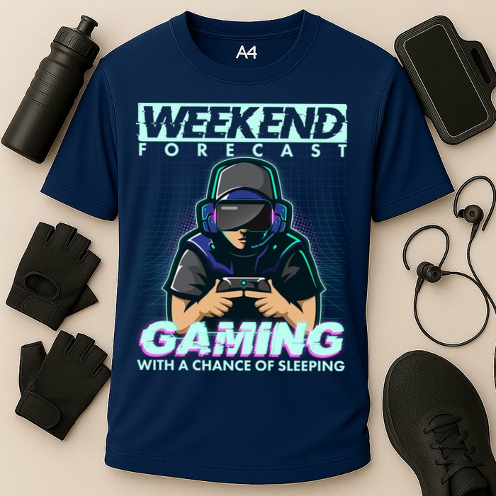 Weekend Forecast Gaming With A Chance Of Sleeping Performance Shirt