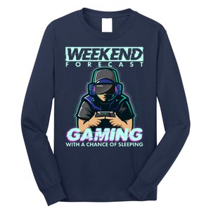 Weekend Forecast Gaming With A Chance Of Sleeping Long Sleeve Shirt