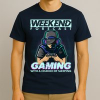 Weekend Forecast Gaming With A Chance Of Sleeping T-Shirt