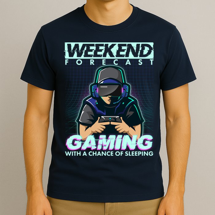 Weekend Forecast Gaming With A Chance Of Sleeping T-Shirt