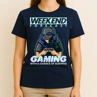 Weekend Forecast Gaming With A Chance Of Sleeping T-Shirt