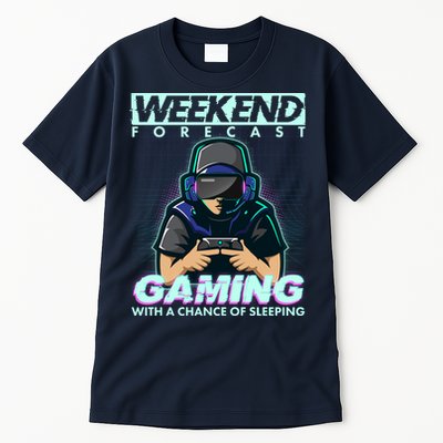 Weekend Forecast Gaming With A Chance Of Sleeping Tall T-Shirt