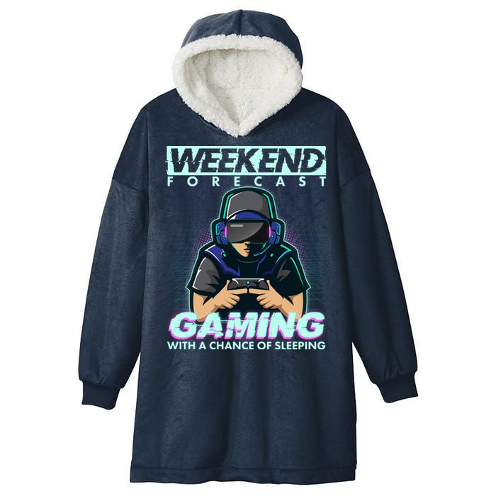 Weekend Forecast Gaming With A Chance Of Sleeping Hooded Wearable Blanket