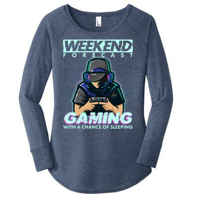 Weekend Forecast Gaming With A Chance Of Sleeping Women's Perfect Tri Tunic Long Sleeve Shirt