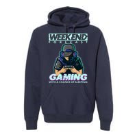 Weekend Forecast Gaming With A Chance Of Sleeping Premium Hoodie