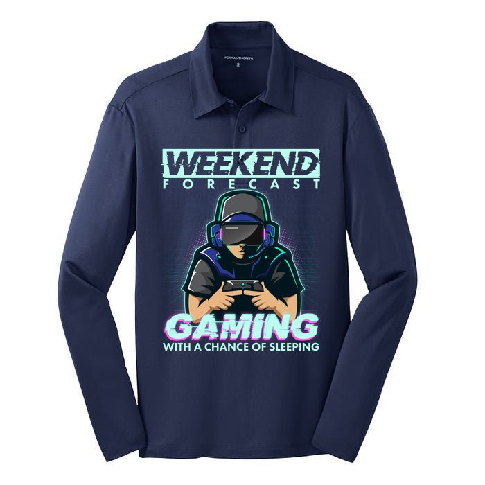 Weekend Forecast Gaming With A Chance Of Sleeping Silk Touch Performance Long Sleeve Polo