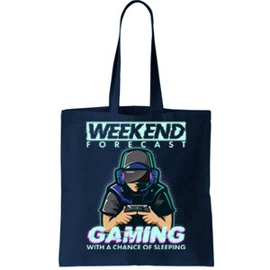 Weekend Forecast Gaming With A Chance Of Sleeping Tote Bag