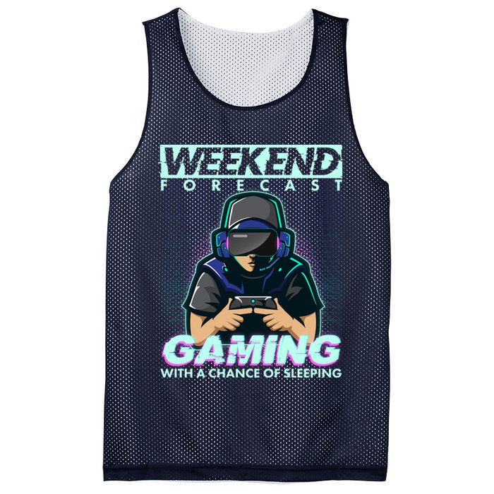 Weekend Forecast Gaming With A Chance Of Sleeping Mesh Reversible Basketball Jersey Tank