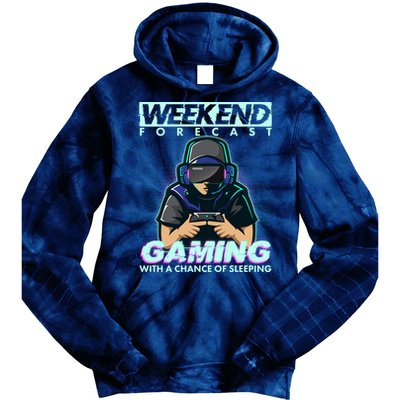 Weekend Forecast Gaming With A Chance Of Sleeping Tie Dye Hoodie