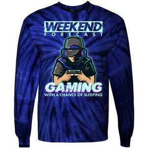 Weekend Forecast Gaming With A Chance Of Sleeping Tie-Dye Long Sleeve Shirt