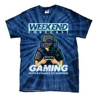 Weekend Forecast Gaming With A Chance Of Sleeping Tie-Dye T-Shirt