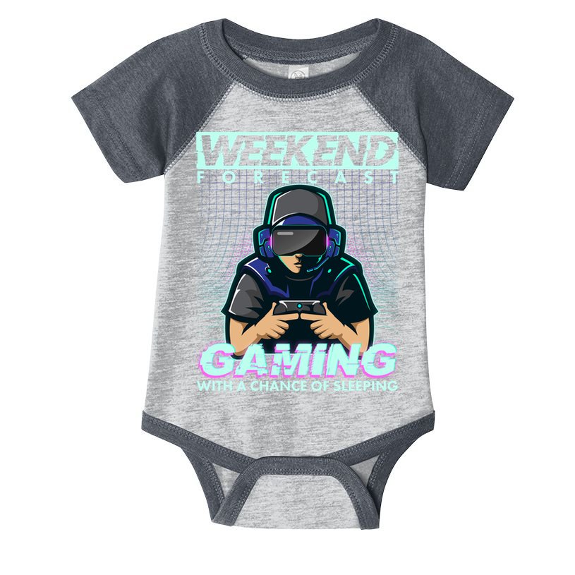 Weekend Forecast Gaming With A Chance Of Sleeping Infant Baby Jersey Bodysuit