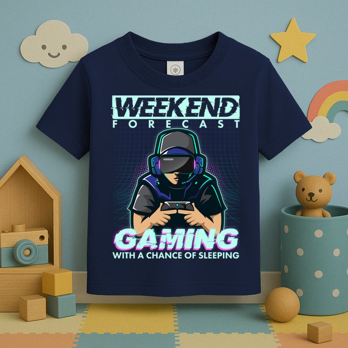 Weekend Forecast Gaming With A Chance Of Sleeping Toddler T-Shirt