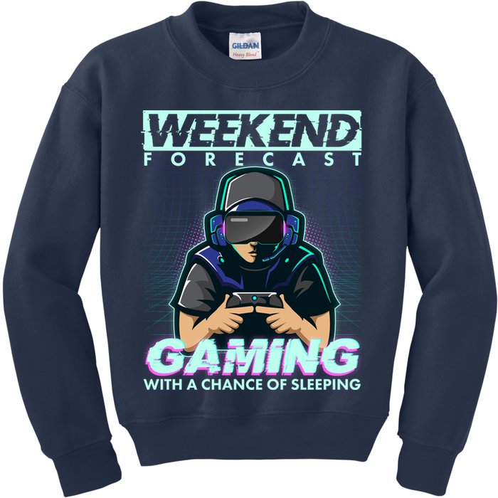 Weekend Forecast Gaming With A Chance Of Sleeping Kids Sweatshirt