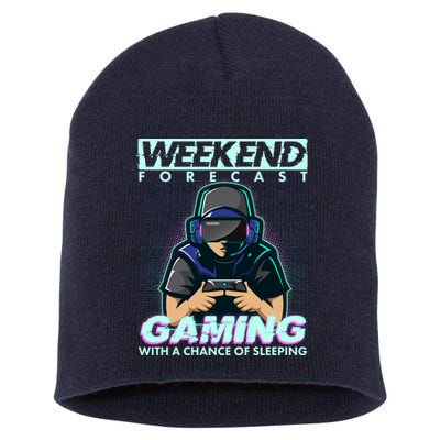 Weekend Forecast Gaming With A Chance Of Sleeping Short Acrylic Beanie