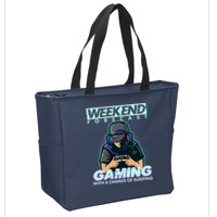 Weekend Forecast Gaming With A Chance Of Sleeping Zip Tote Bag